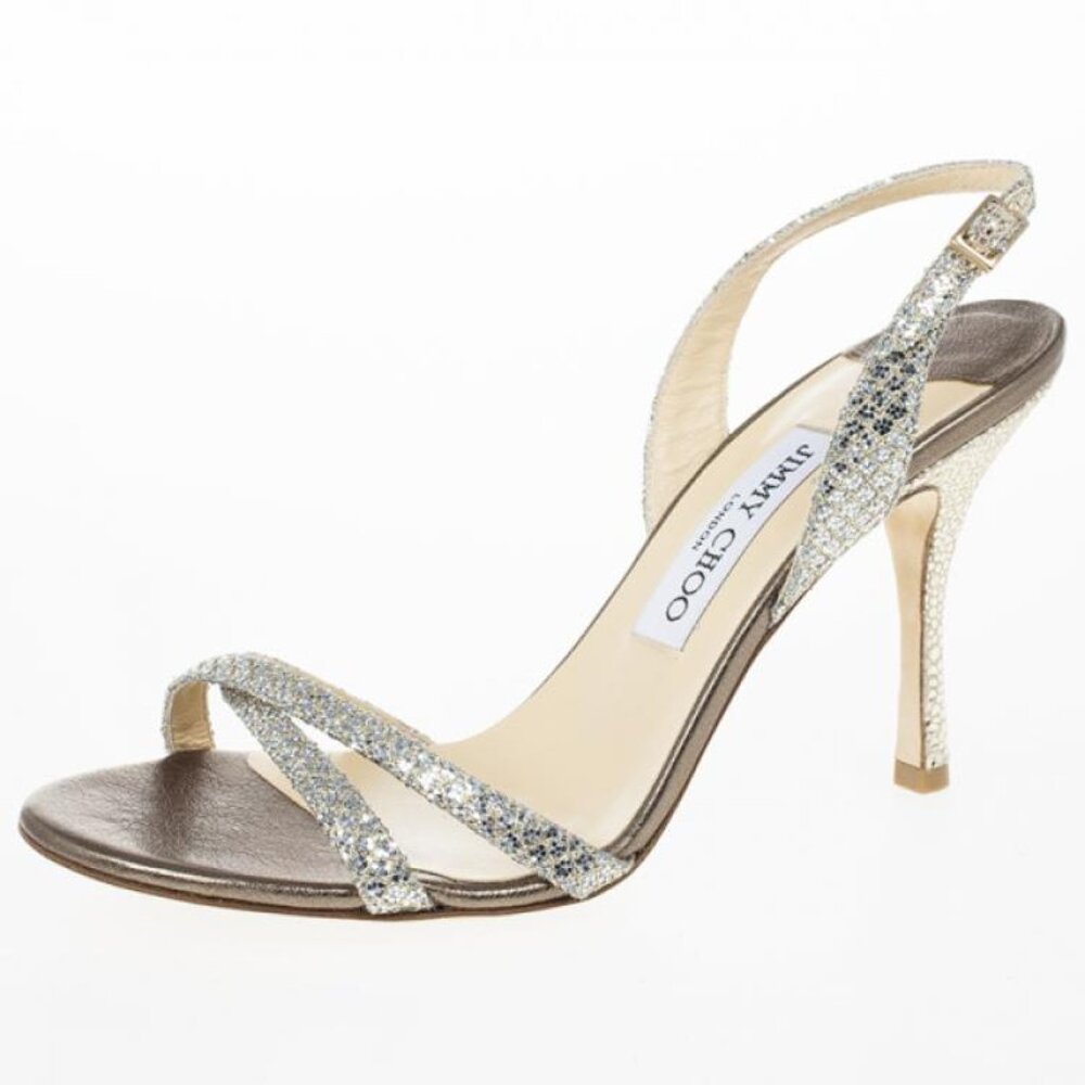 Jimmy Choo Silver Strappy Heels